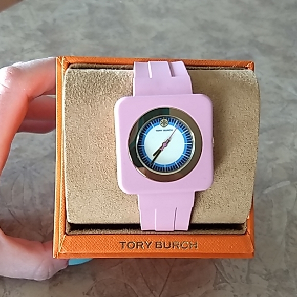 Tory Burch Accessories - 💗⌚Tory Burch Square Izzie Pink Silicone Watch